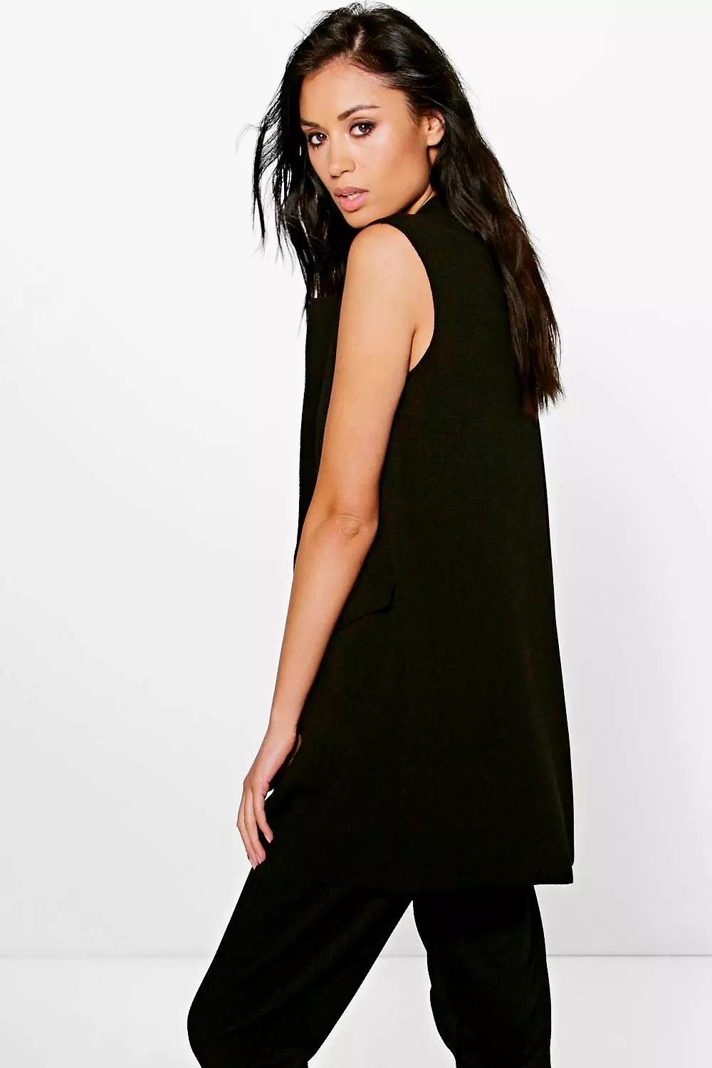 Boohoo sleeveless duster hotsell