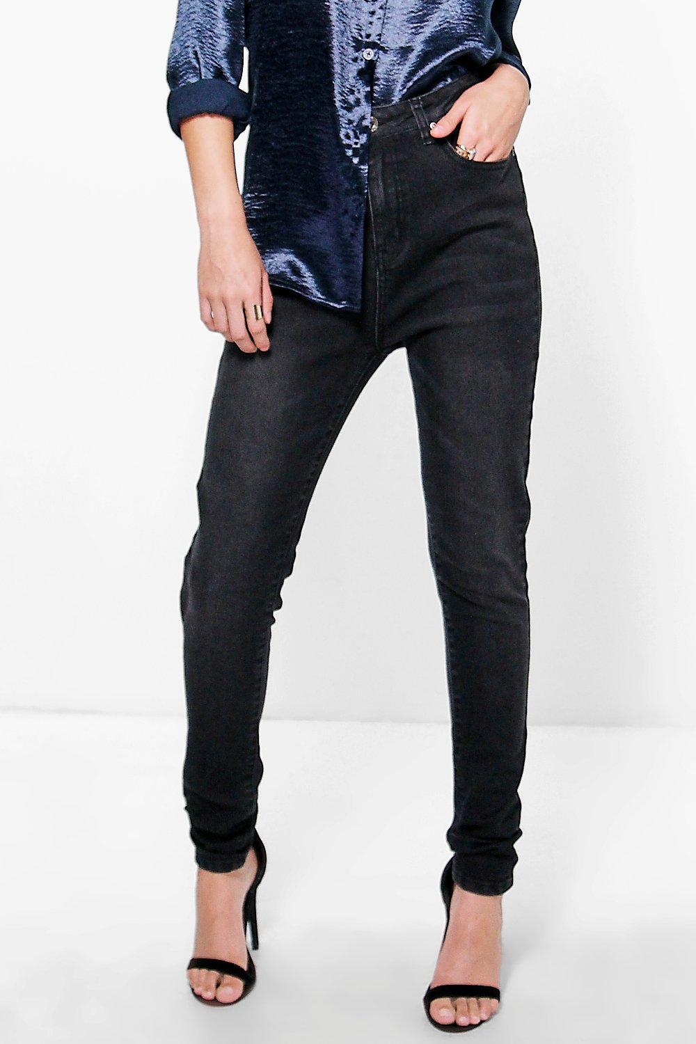 washed black skinny jeans