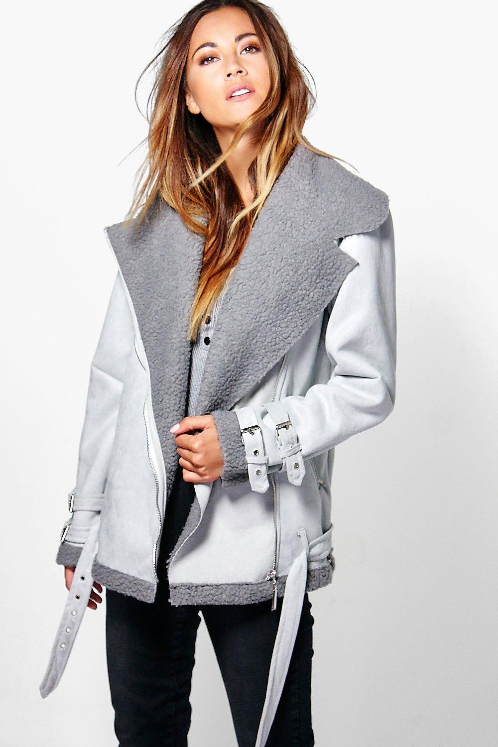 aviator jacket women grey