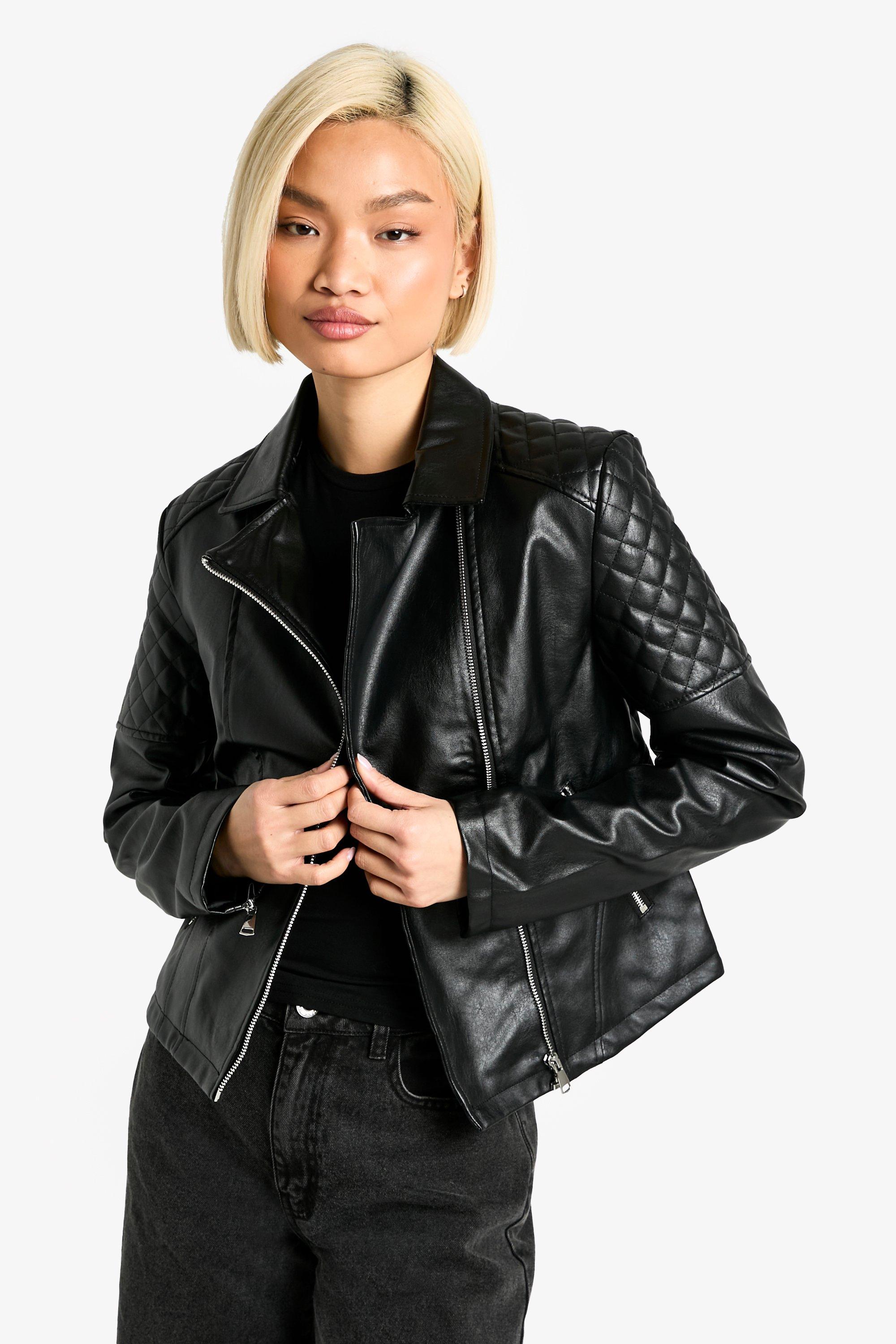 womens faux leather jacket