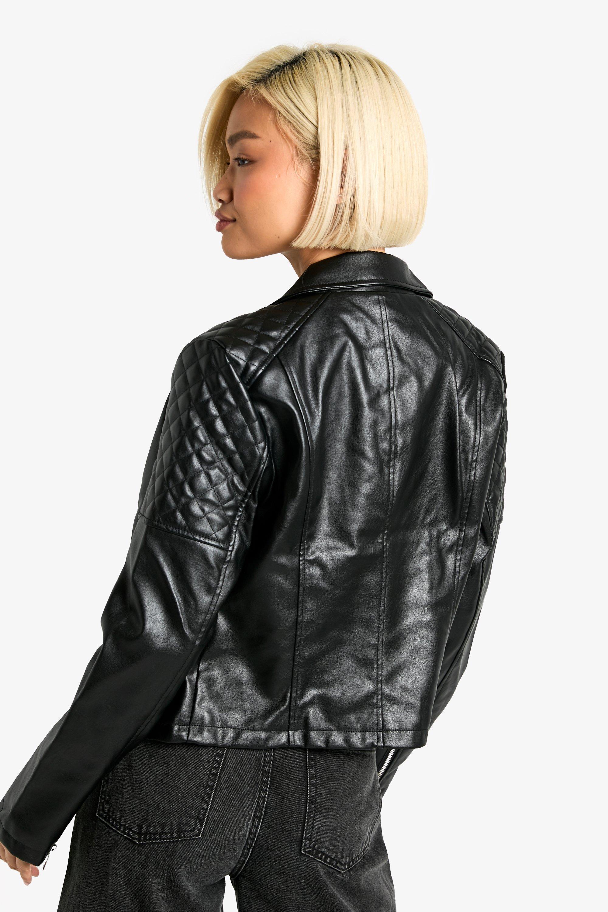 Boohoo faux 2025 leather jacket