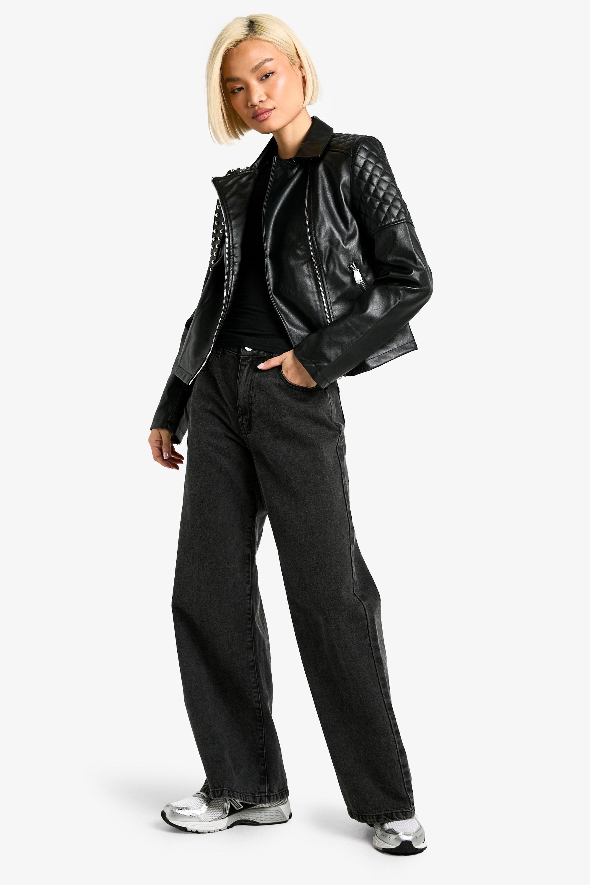 Women's Faux Leather Biker Jacket | Boohoo UK