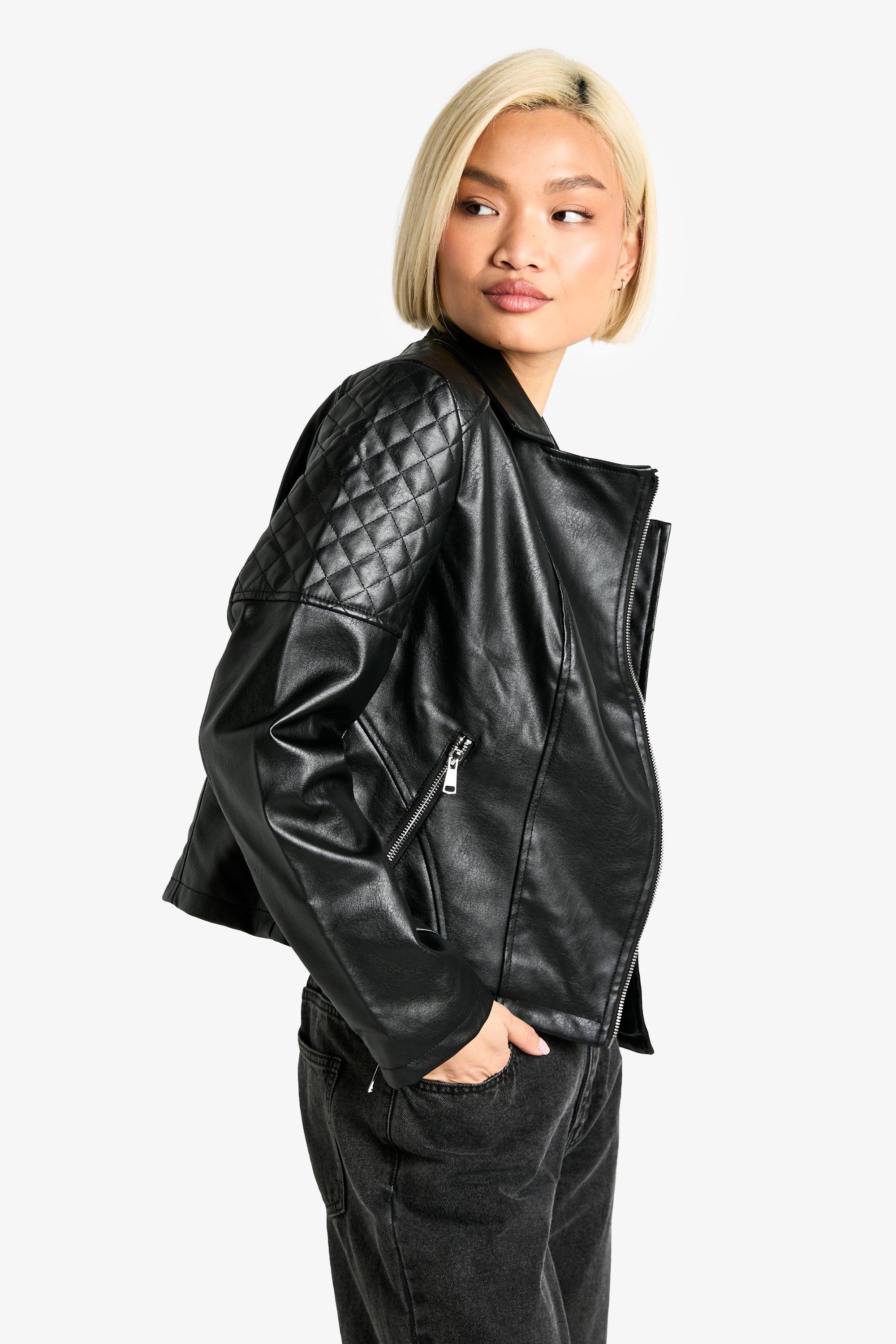 Black leather hotsell moto jacket