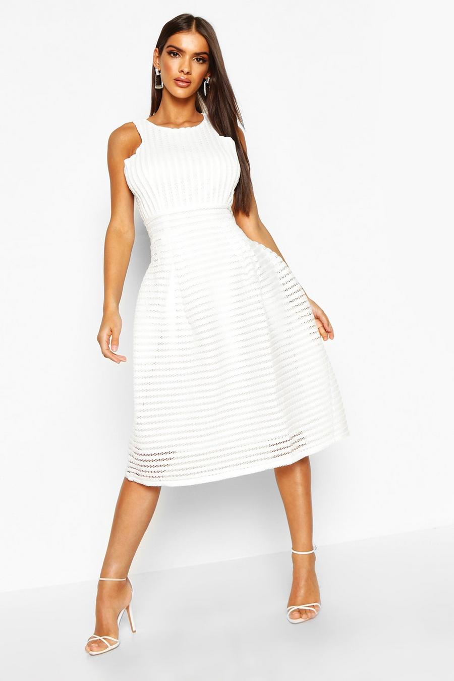 Ivory white Boutique Panelled Full Skirt Skater Dress