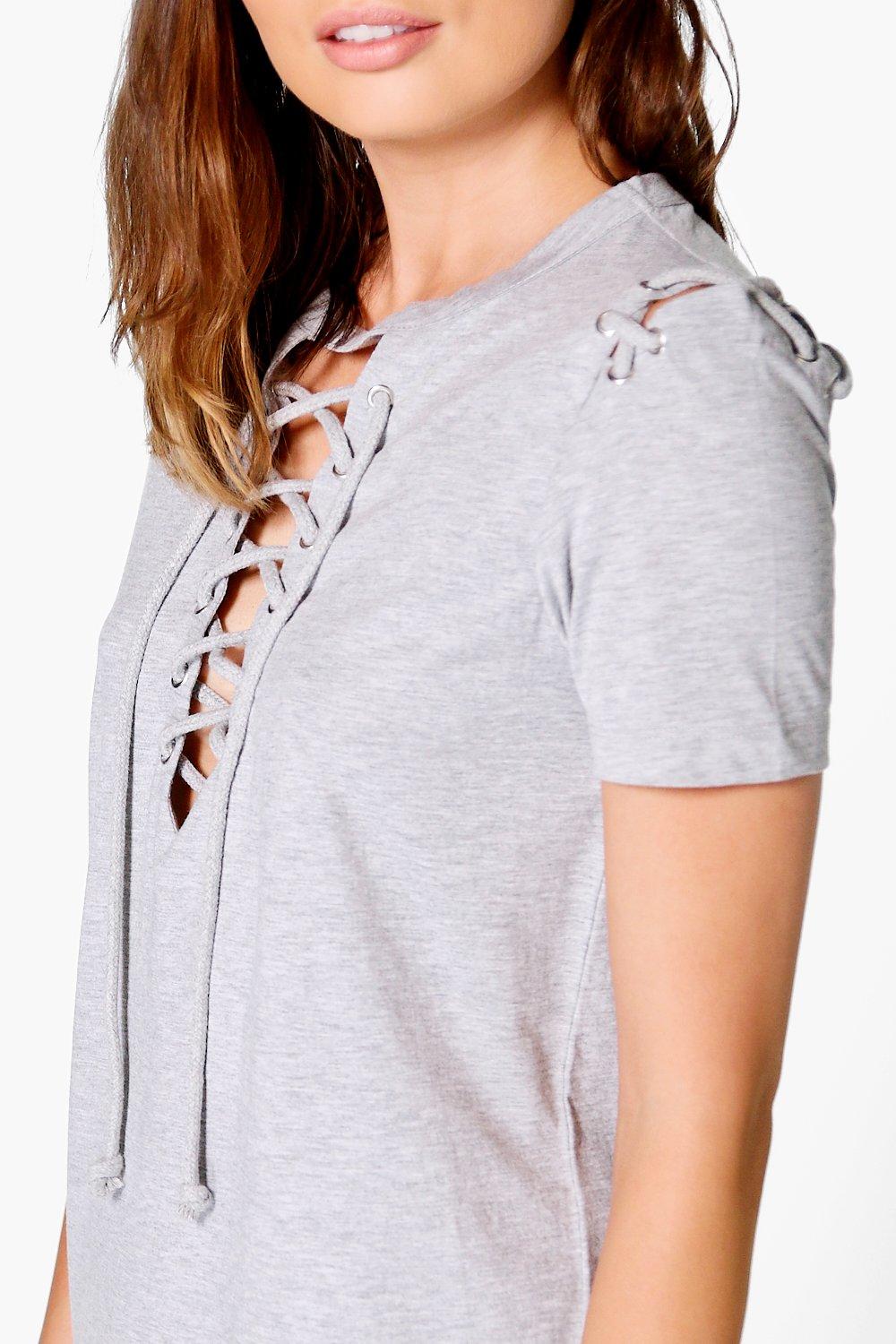 tee shirt avec lacet devant