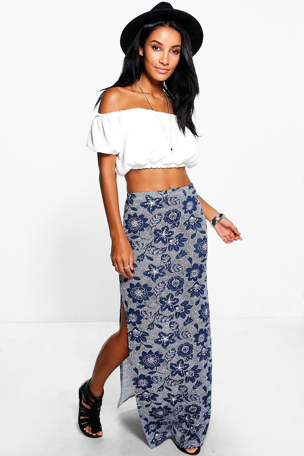 double side split maxi skirt