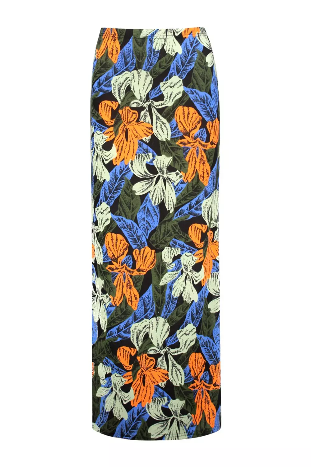 Multi Luna Leaf Print Double Split Maxi Skirt alternative image