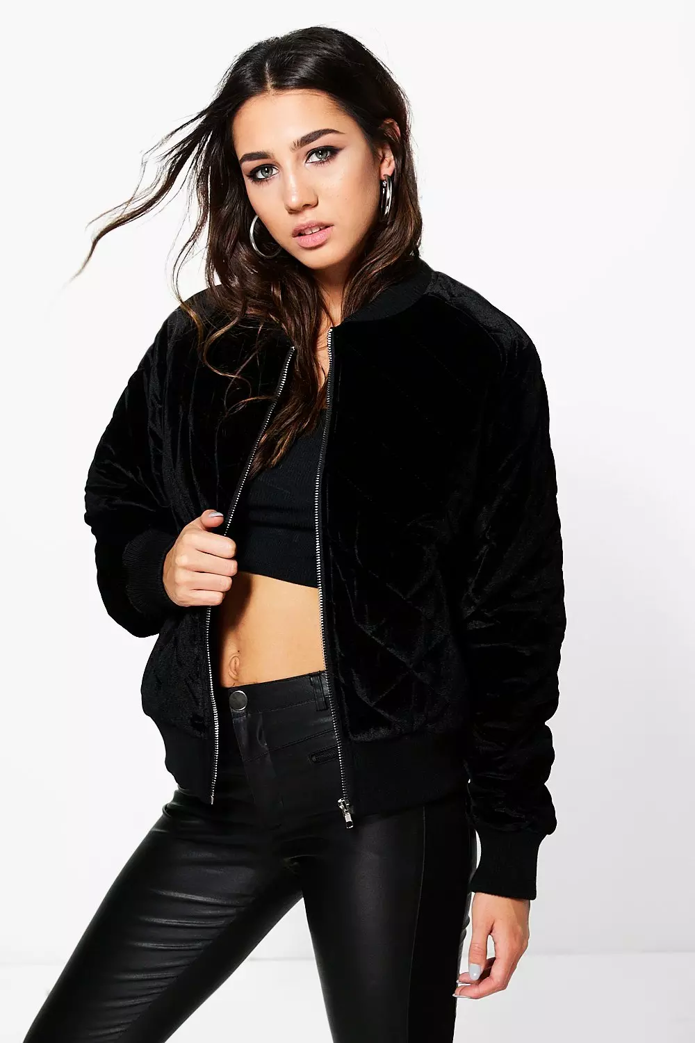 Quilted velvet bomber jacket hot sale