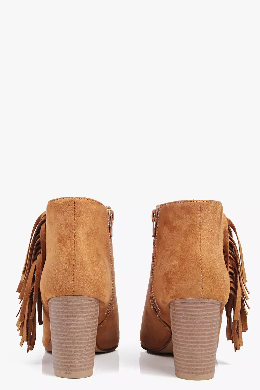 Tan Lacey Peeptoe Fringe Trim Boot alternative image