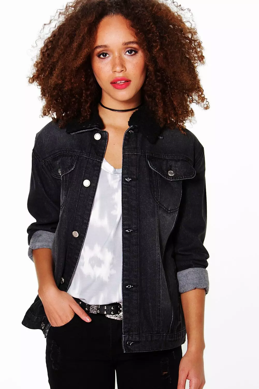 Black borg on sale denim jacket womens