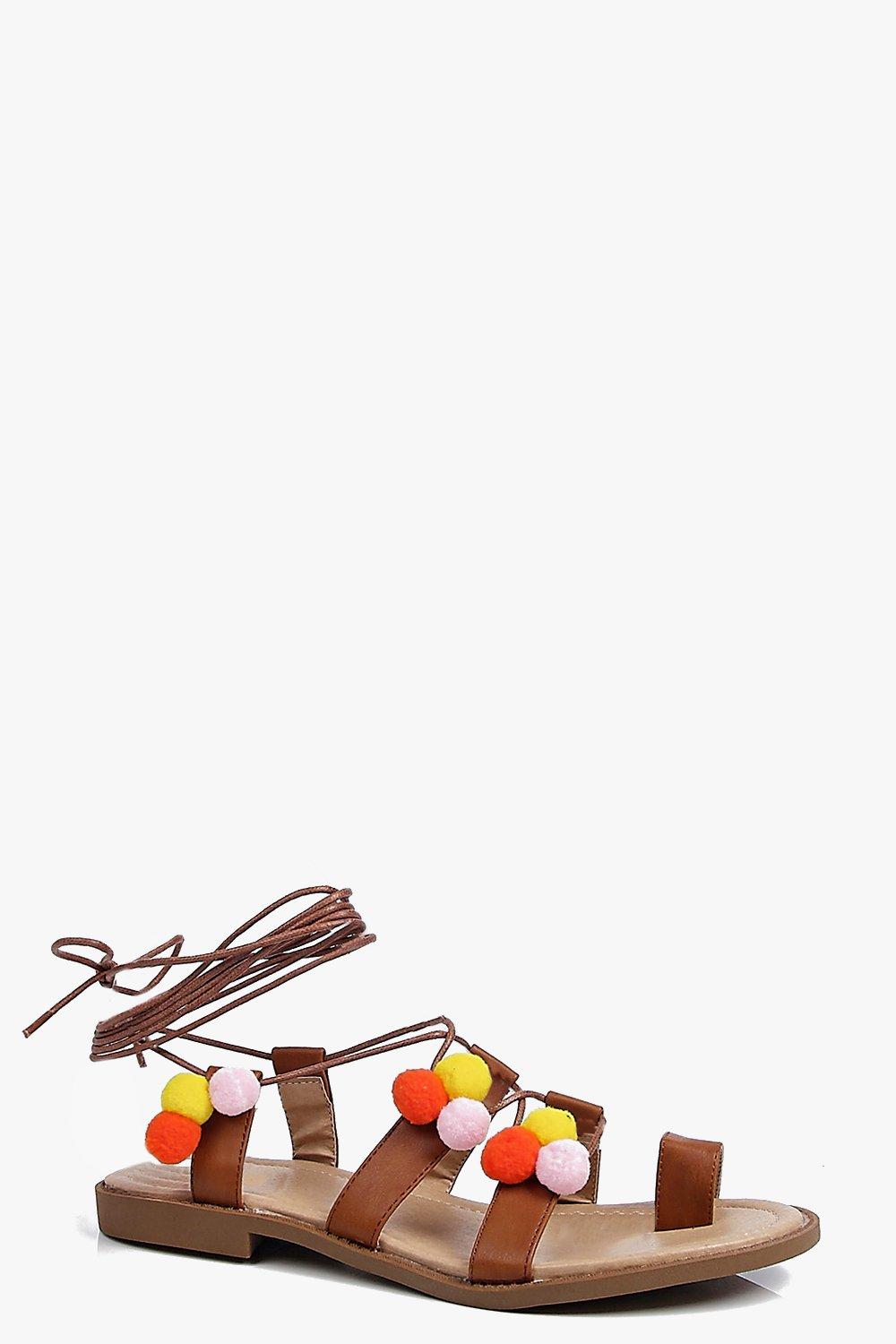 boohoo pom pom sandals