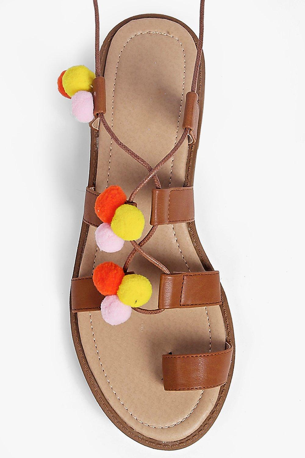 boohoo pom pom sandals