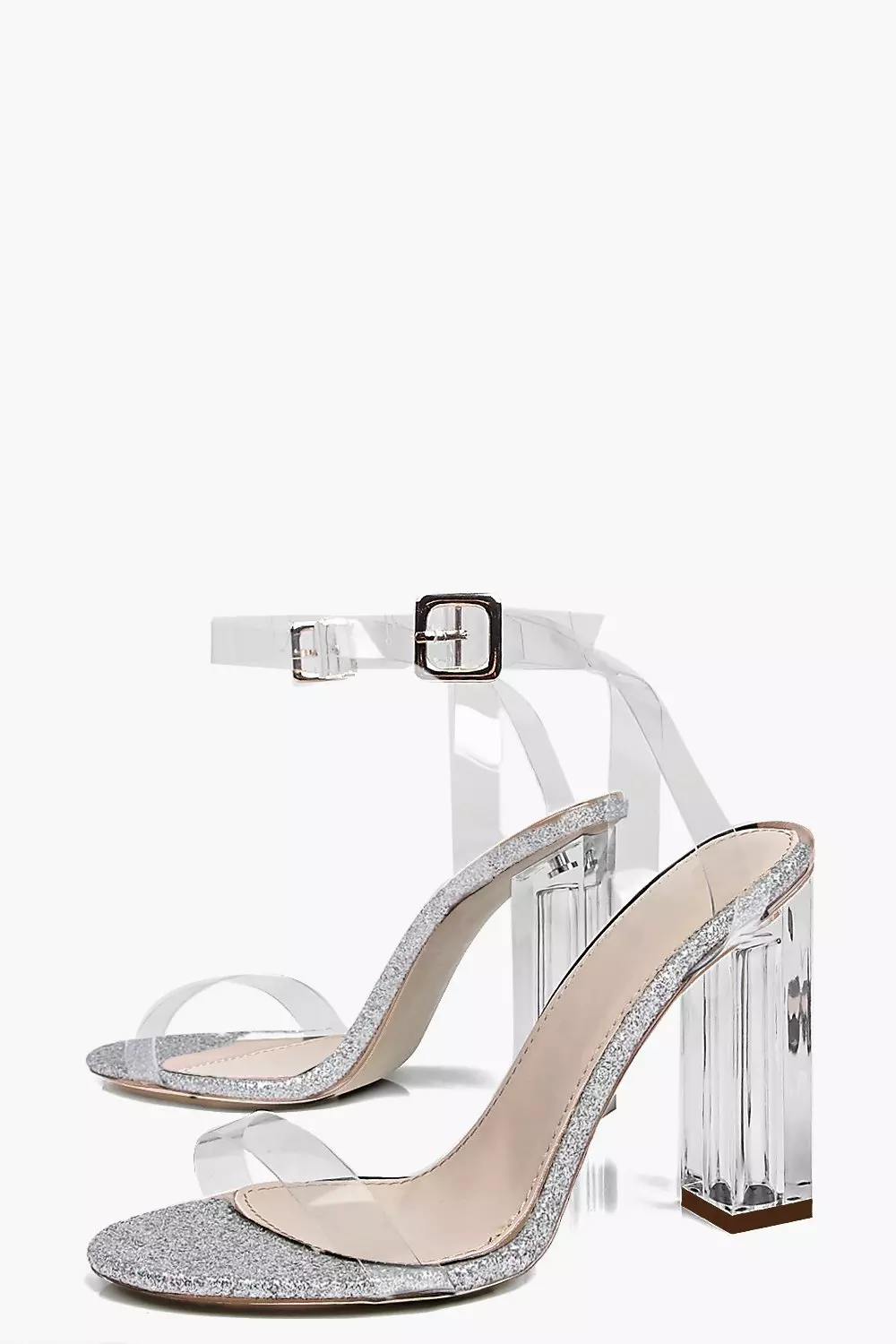 Clear 2024 glitter heels