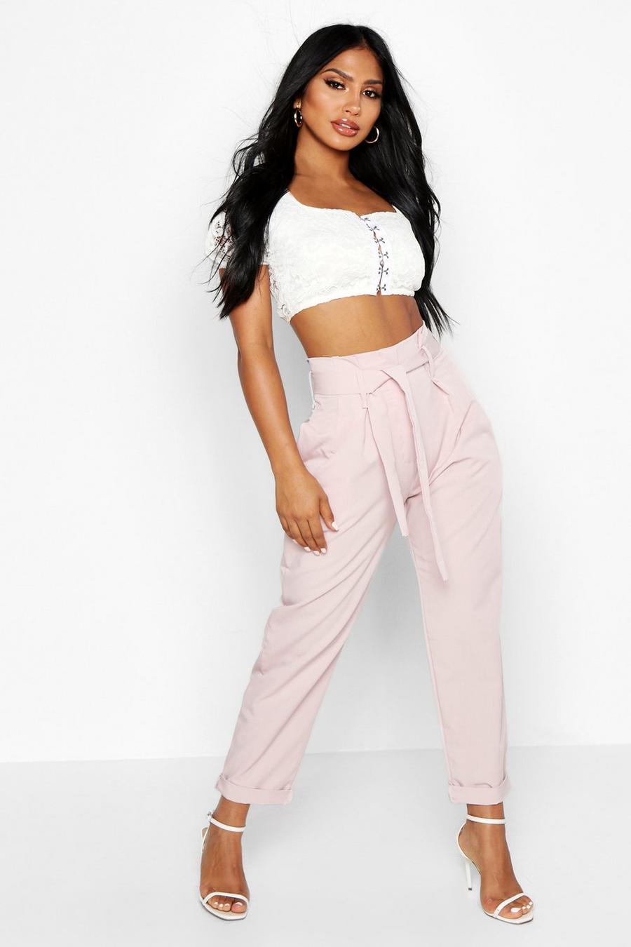 Blush Belted Tailored Pants image number 1