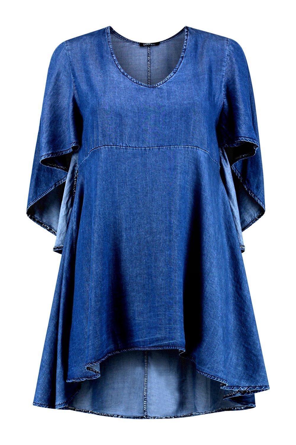 denim cape dress