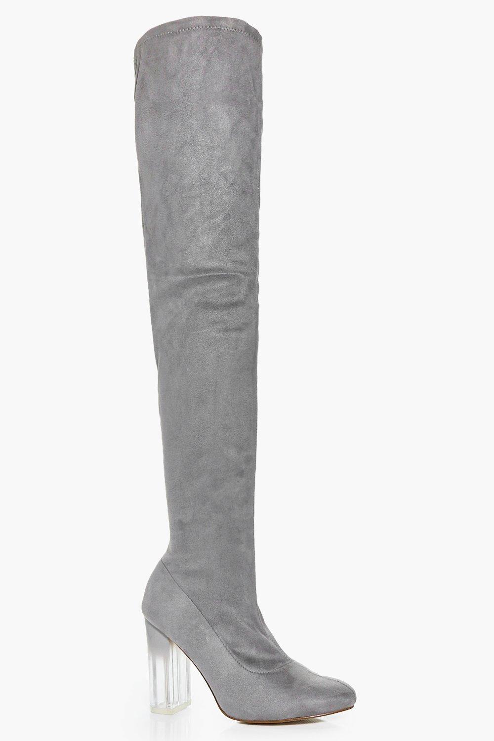 boohoo thigh high boots