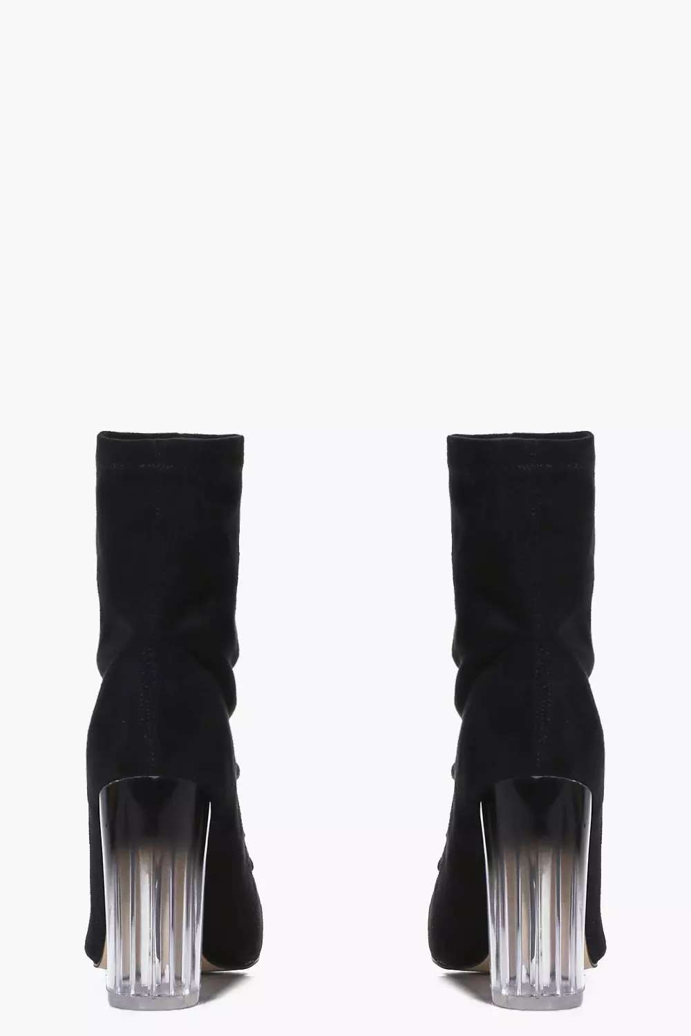 Black Clear Heel Sock Boots alternative image