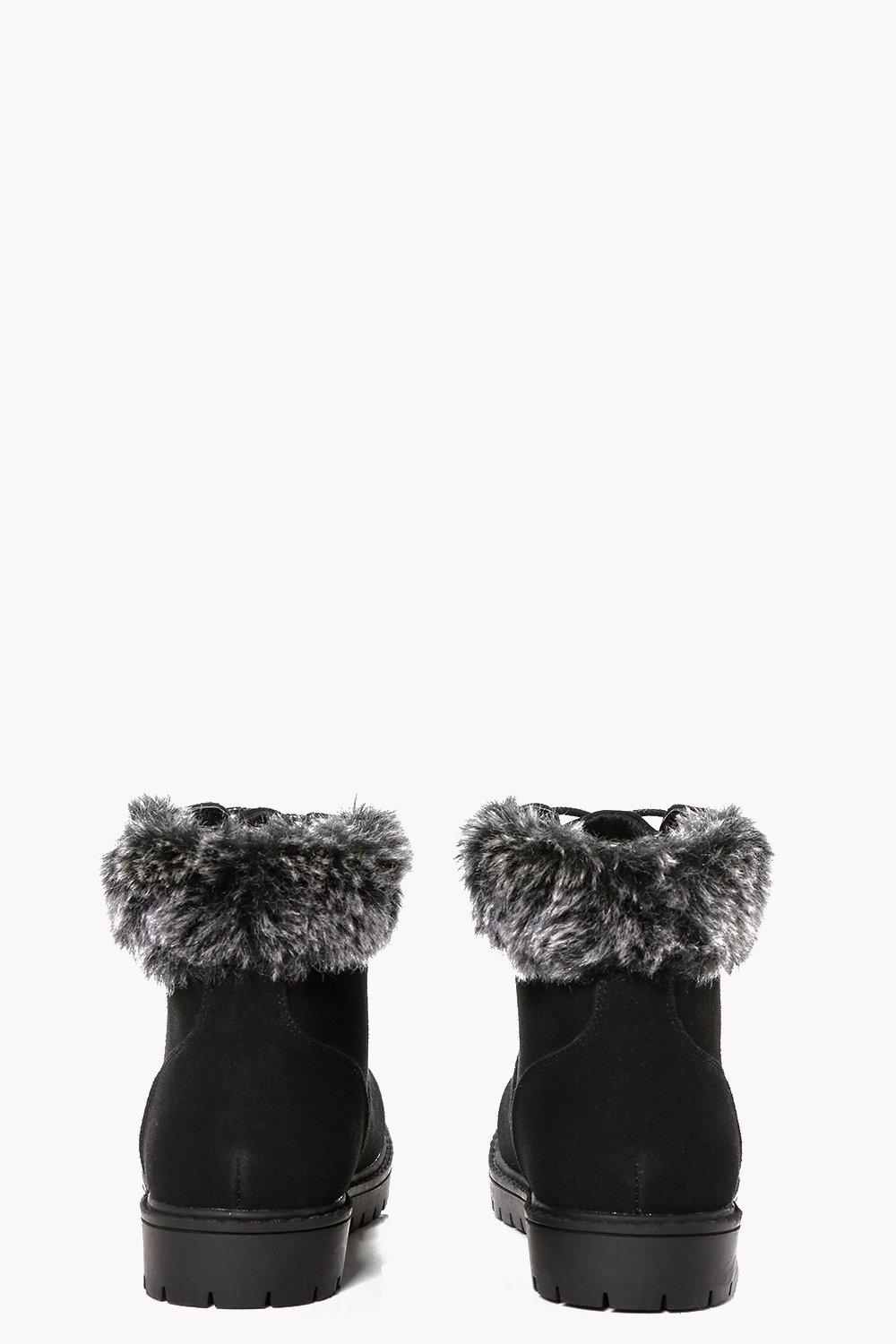 emy faux fur hiker bootie