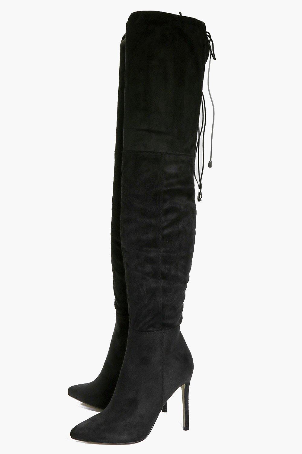 thigh high pointed toe boots