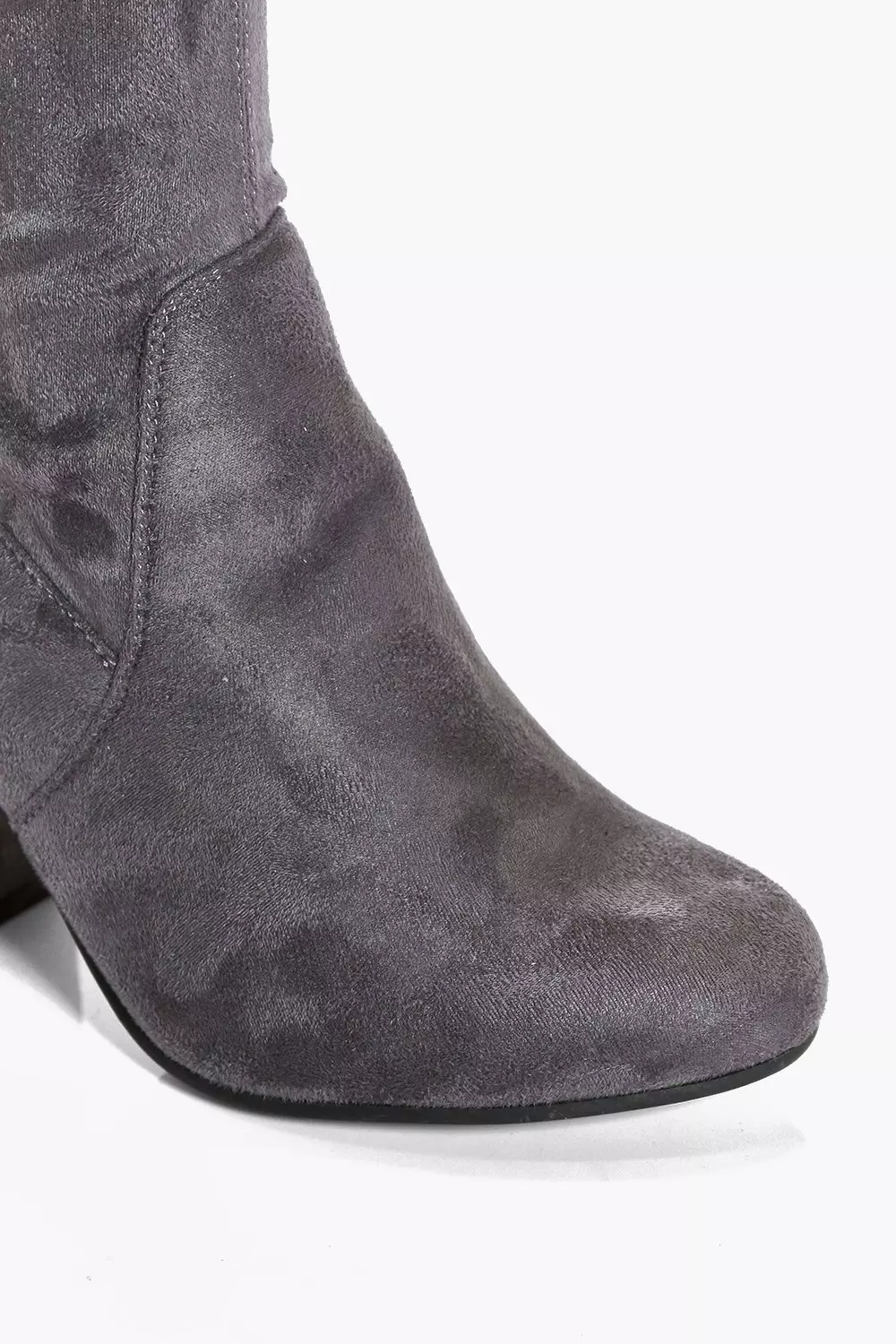 Grey Eloise Block Heel Thigh High Boots alternative image