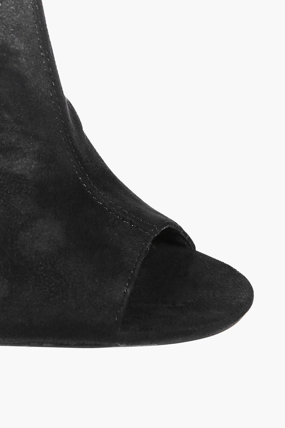 Boohoo open hot sale toe boots