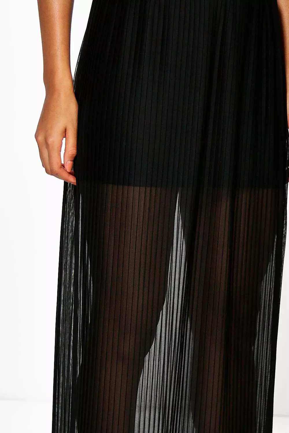 Pleated maxi skirt mesh deals