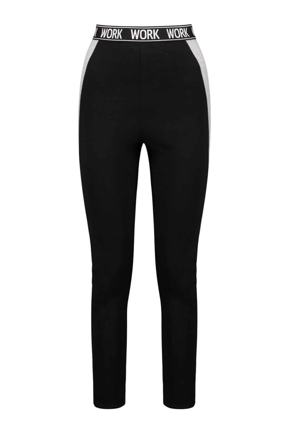 Heidi Work Slogan Band Running Legging boohoo IE