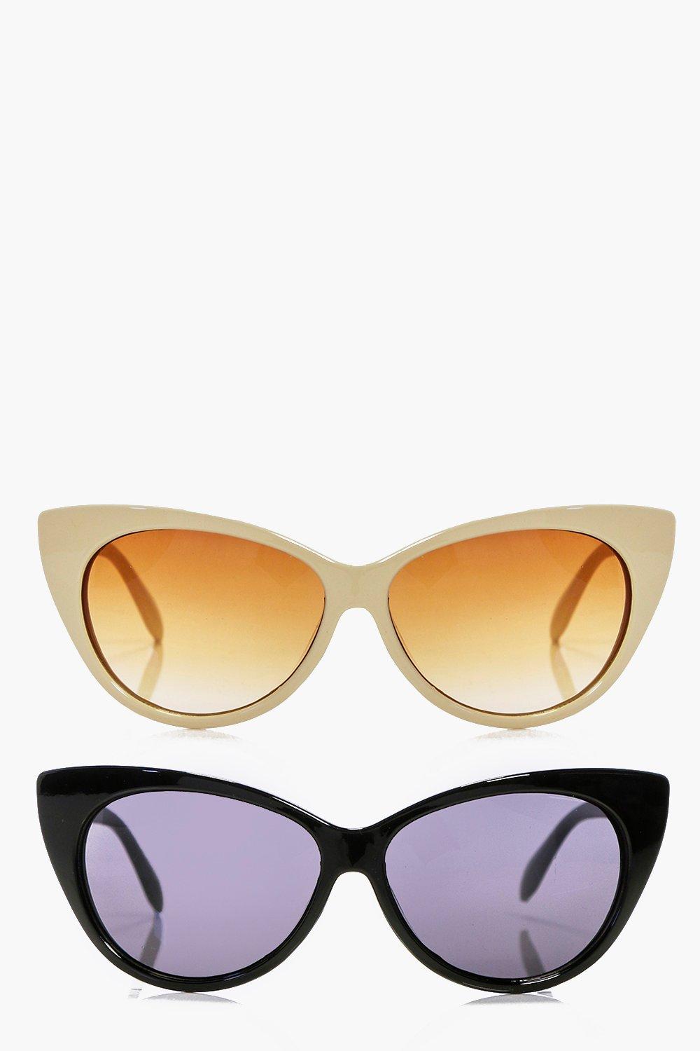 Eleanor 2 Lot De Lunettes De Soleil A Monture Yeux De Chat Boohoo