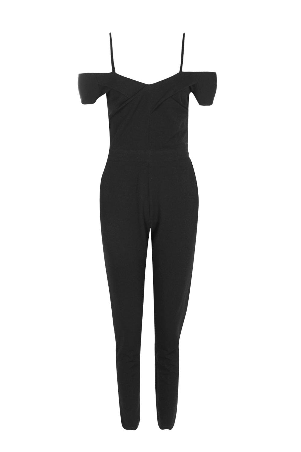 Boohoo cold shoulder jumpsuit on sale