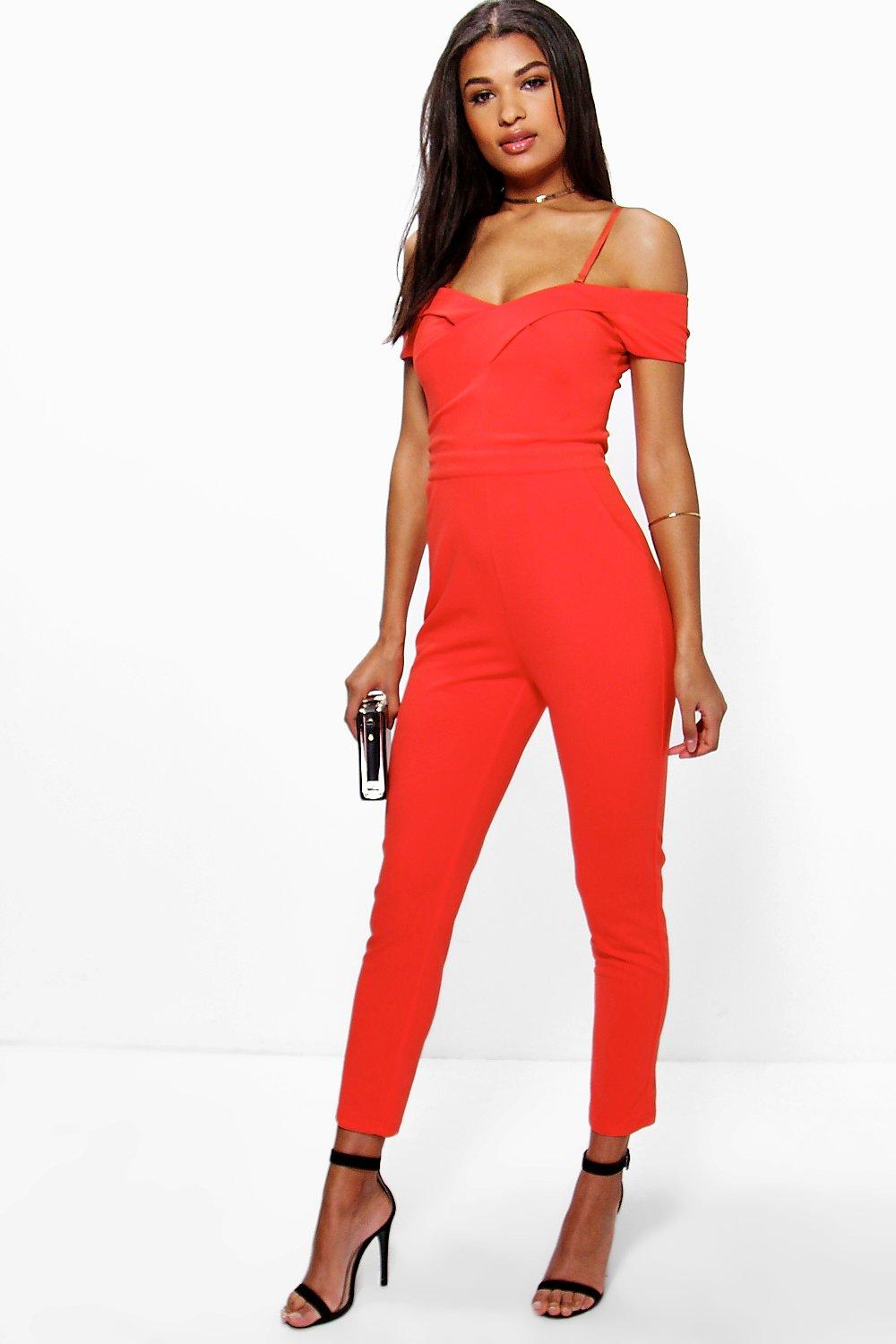 ladies cold shoulder jumpsuits