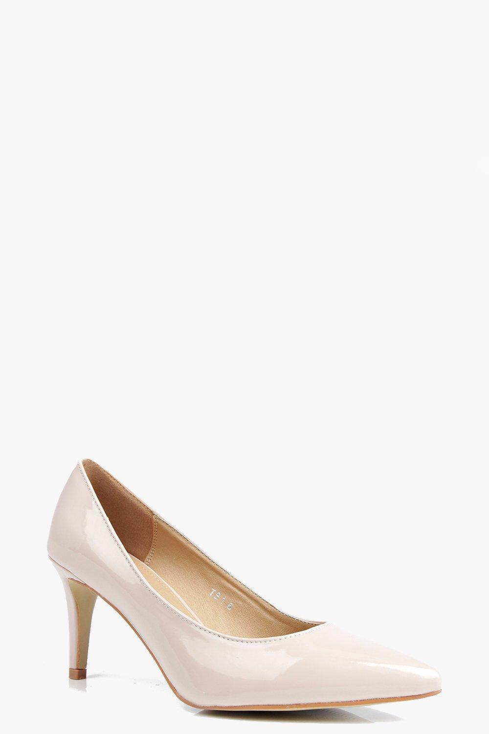 low heel court shoes nude