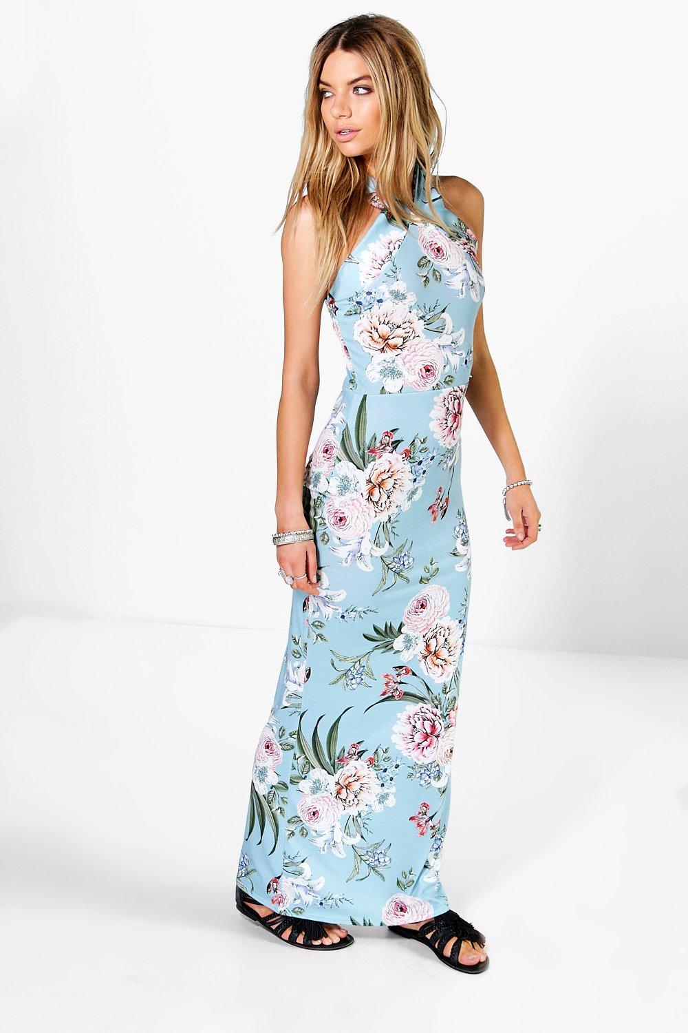 high neck maxi dress casual