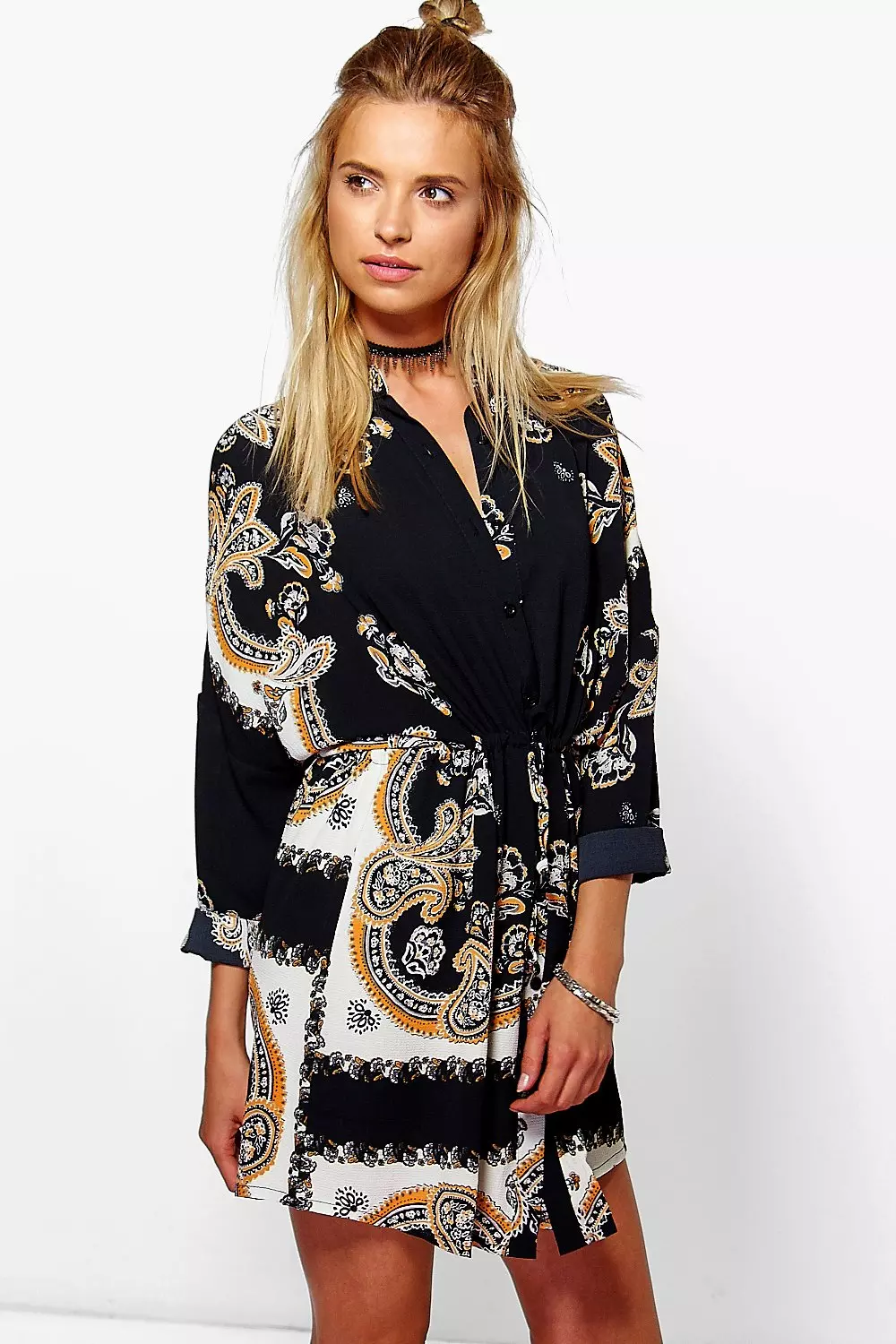 Boohoo paisley shirt outlet dress