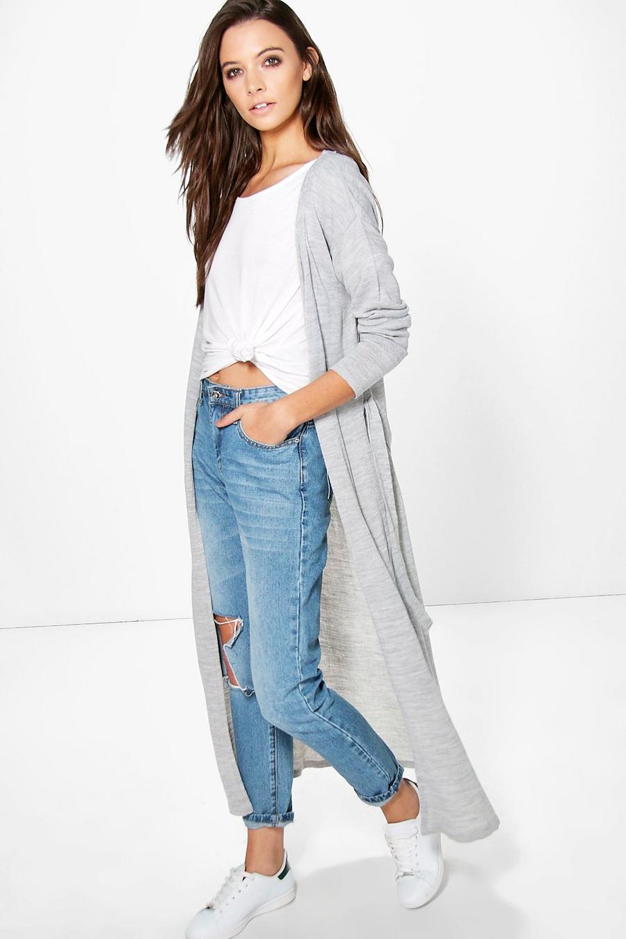 Grey Alexis Belted Duster Cardigan