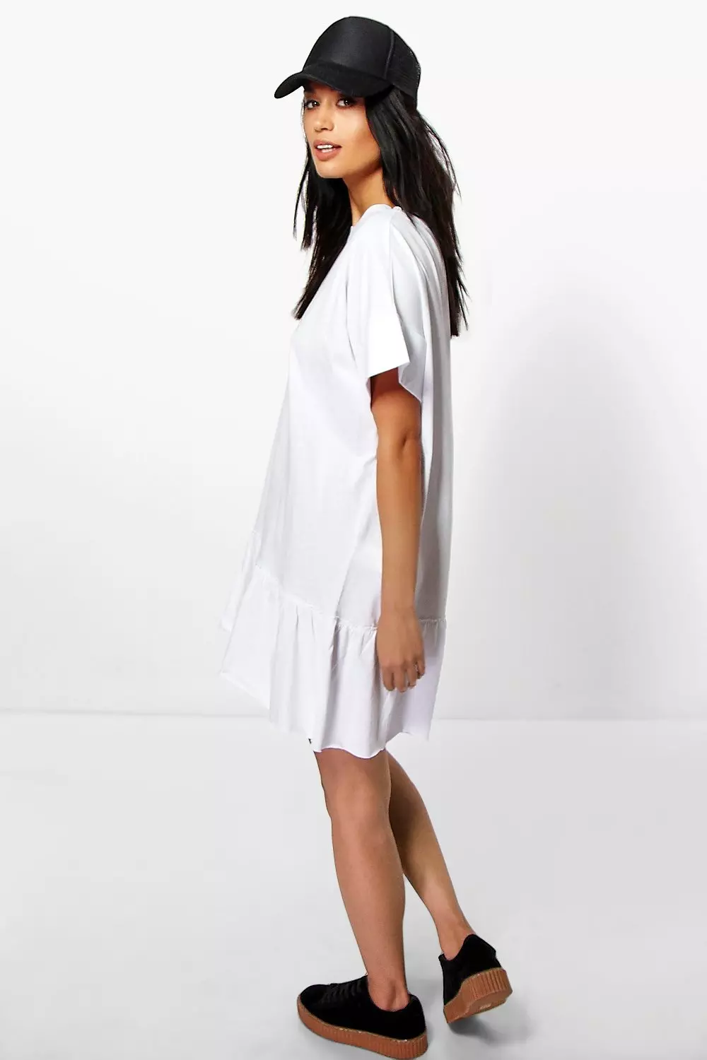 Frill hem shop t shirt dress