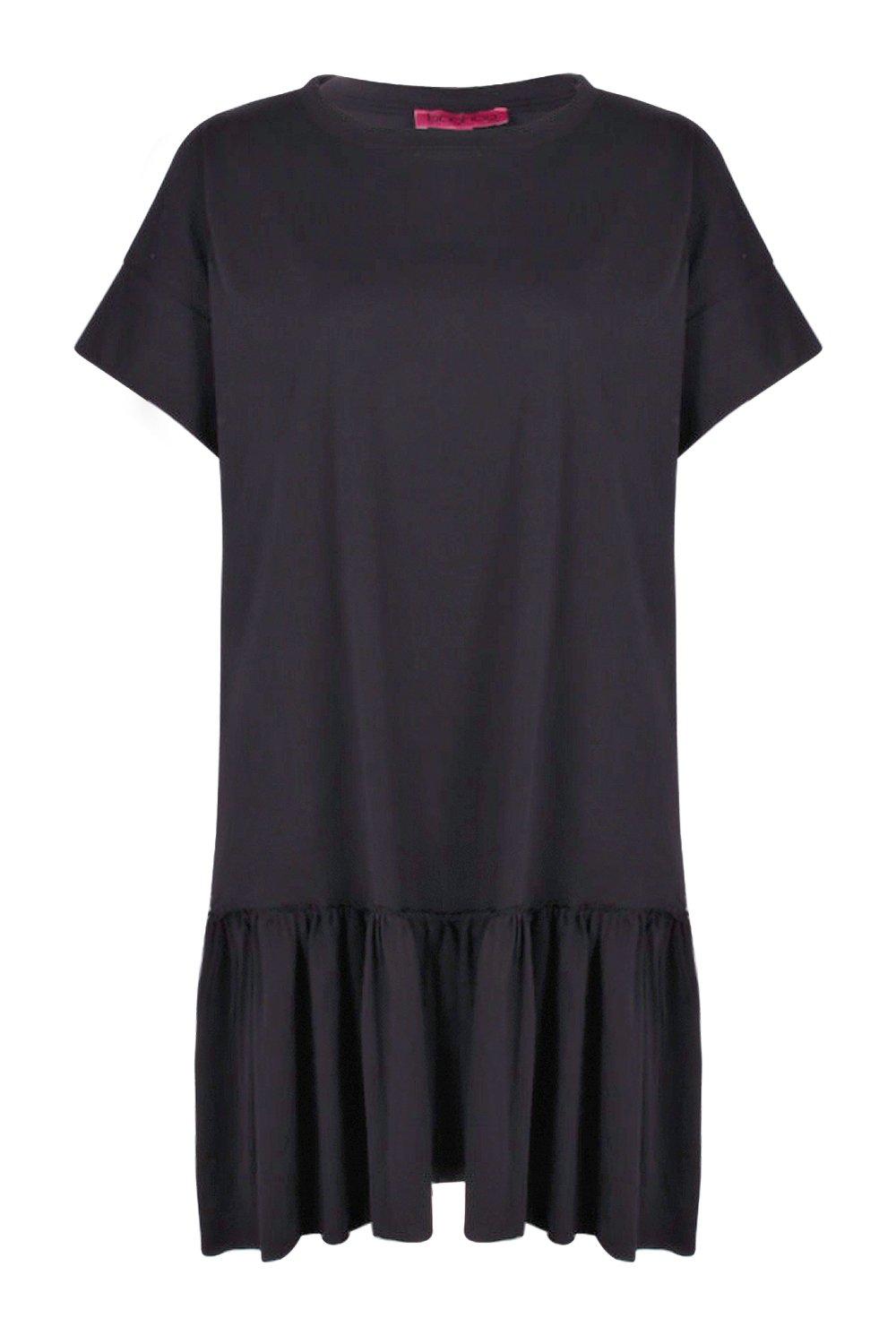 T shirt dress with ruffle bottom sale