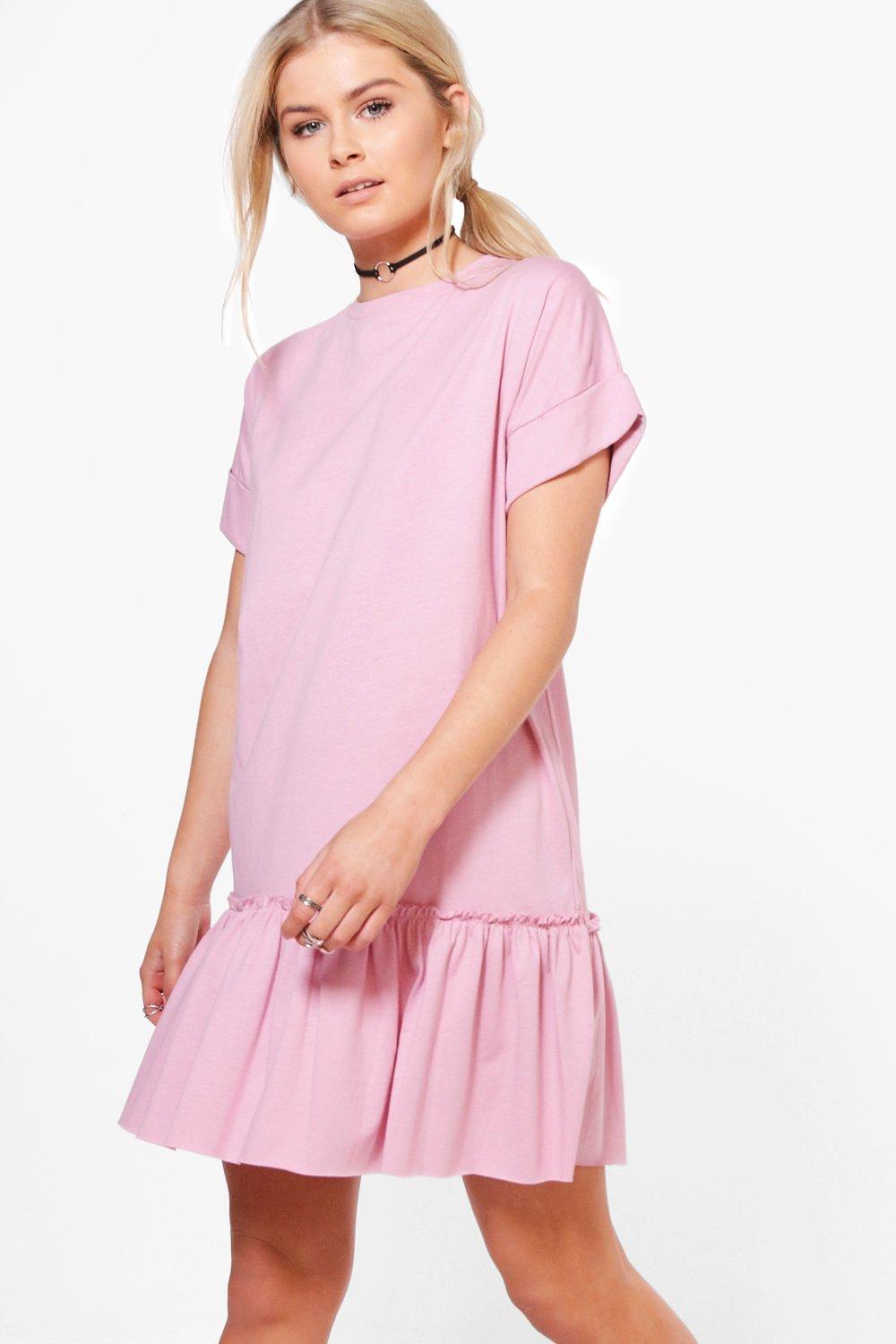 t shirt dress with ruffles