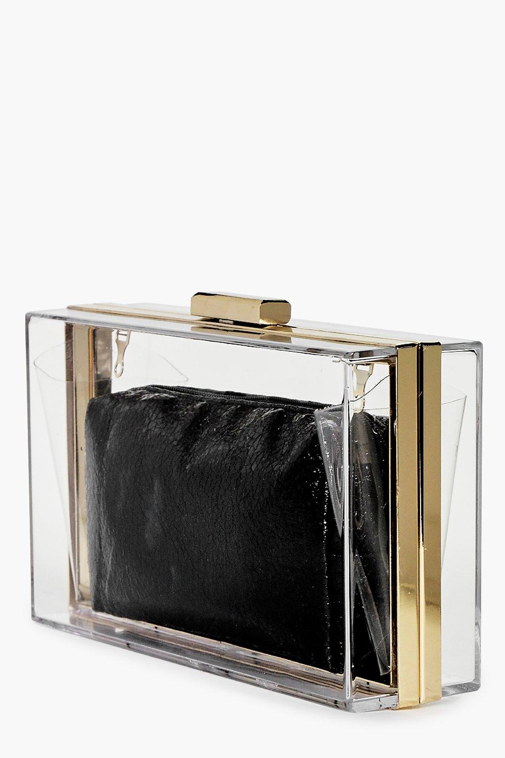 Clear box store clutch bag