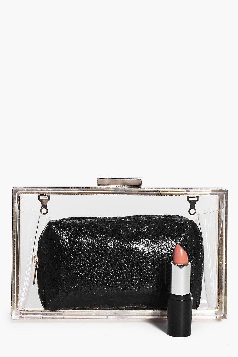 clear box clutch bag