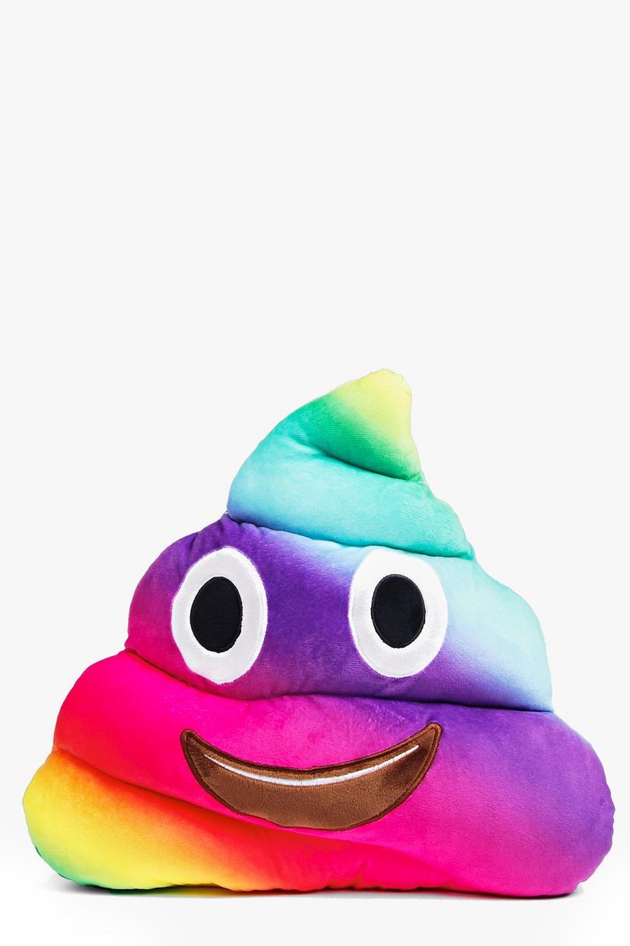 Cojín de color degradado arco iris emoticono caca, Multicolor image number 1