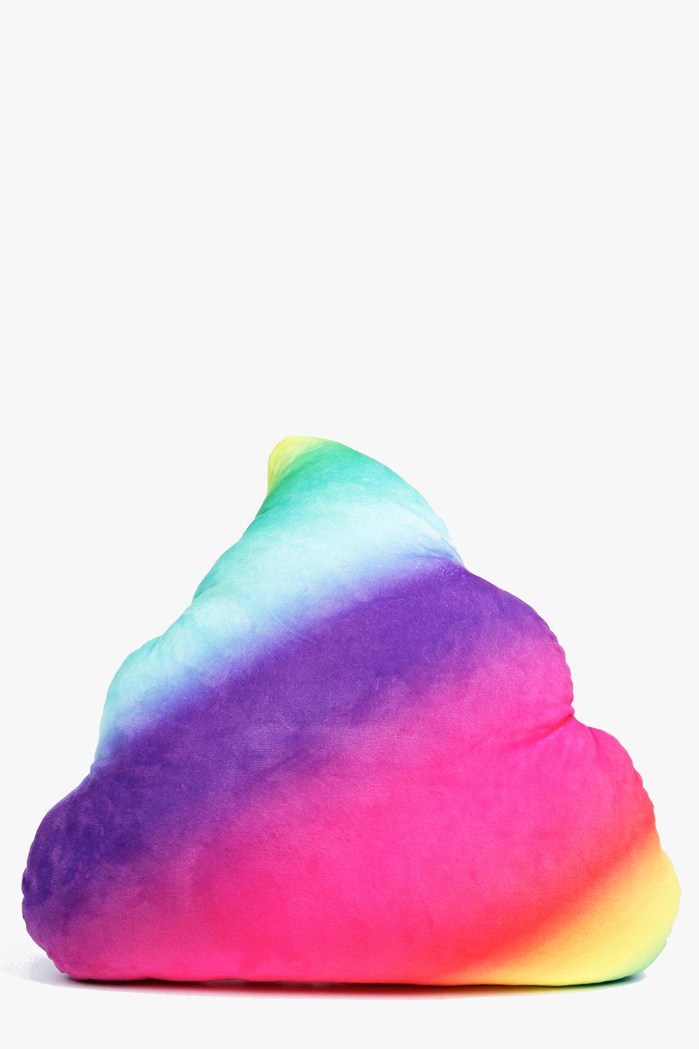 Ombre Rainbow Emoji Poo Cushion boohoo UK