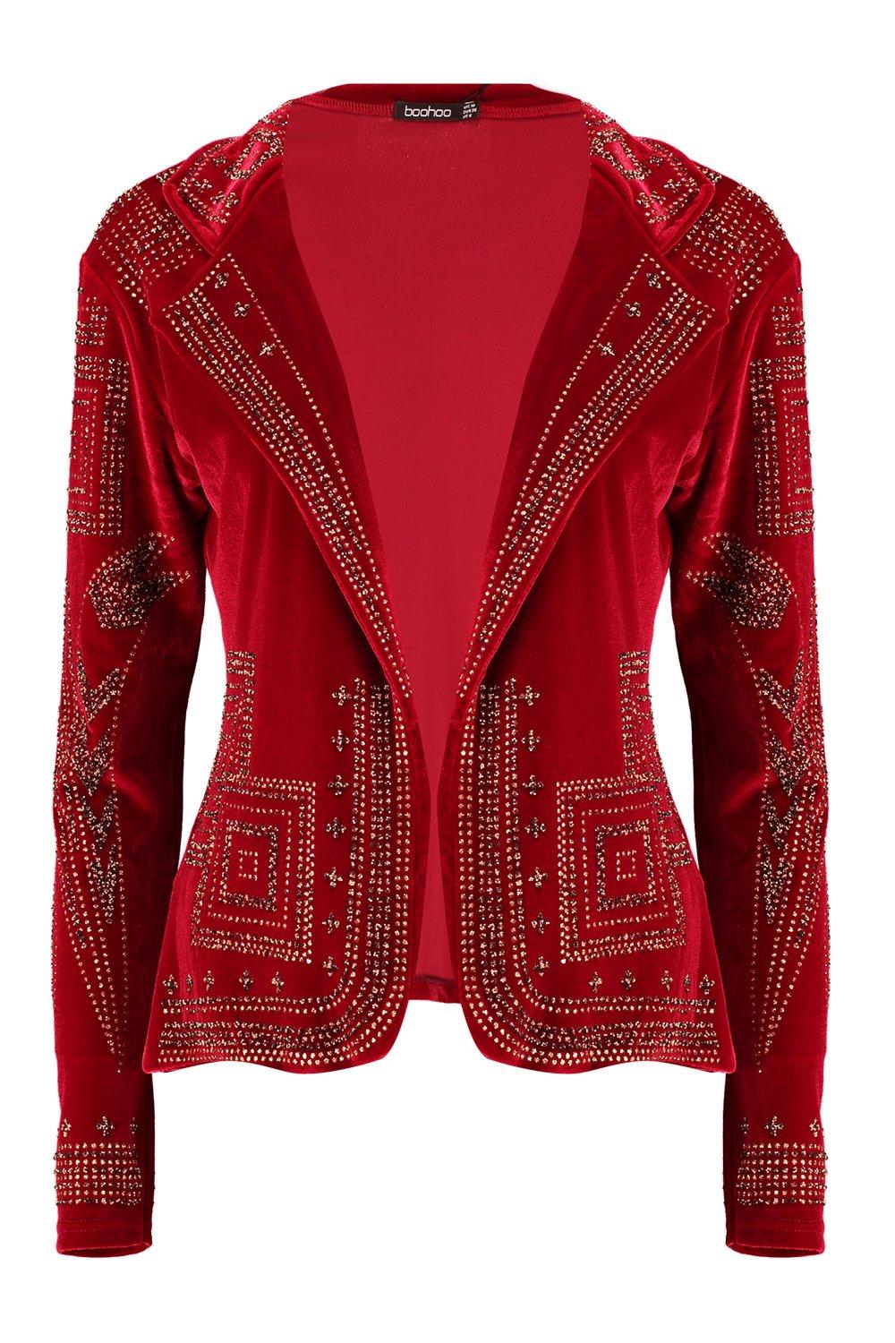 red studded blazer