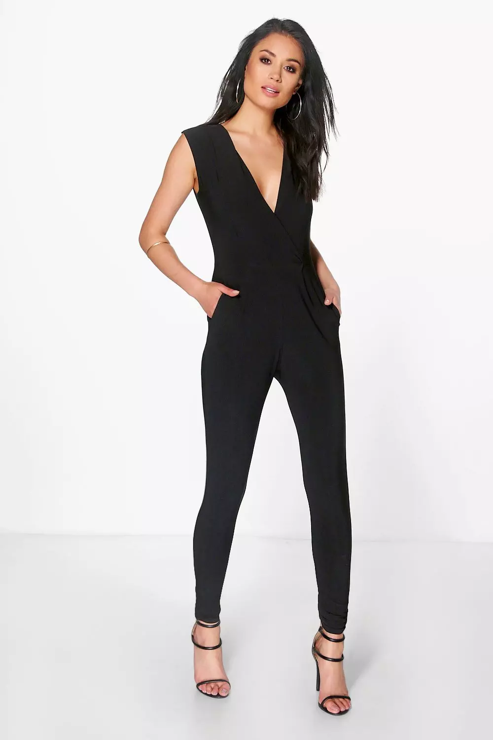 Black tight leg jumpsuit online