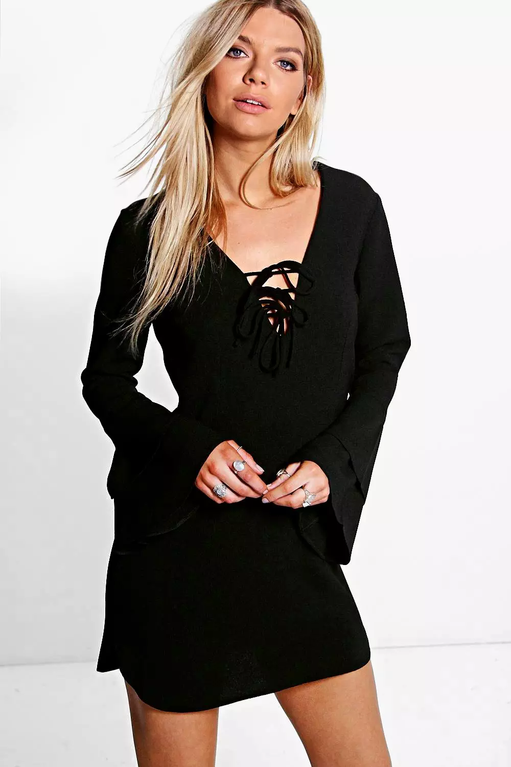 Lace up clearance shift dress