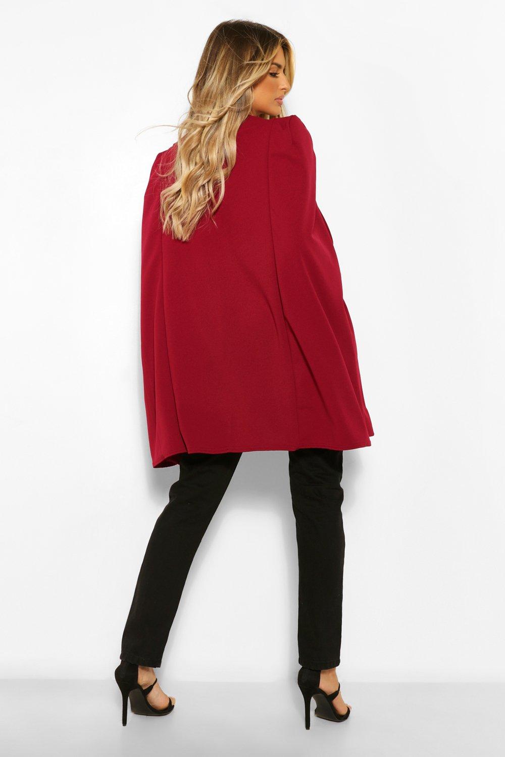 Cape hot sale coat red