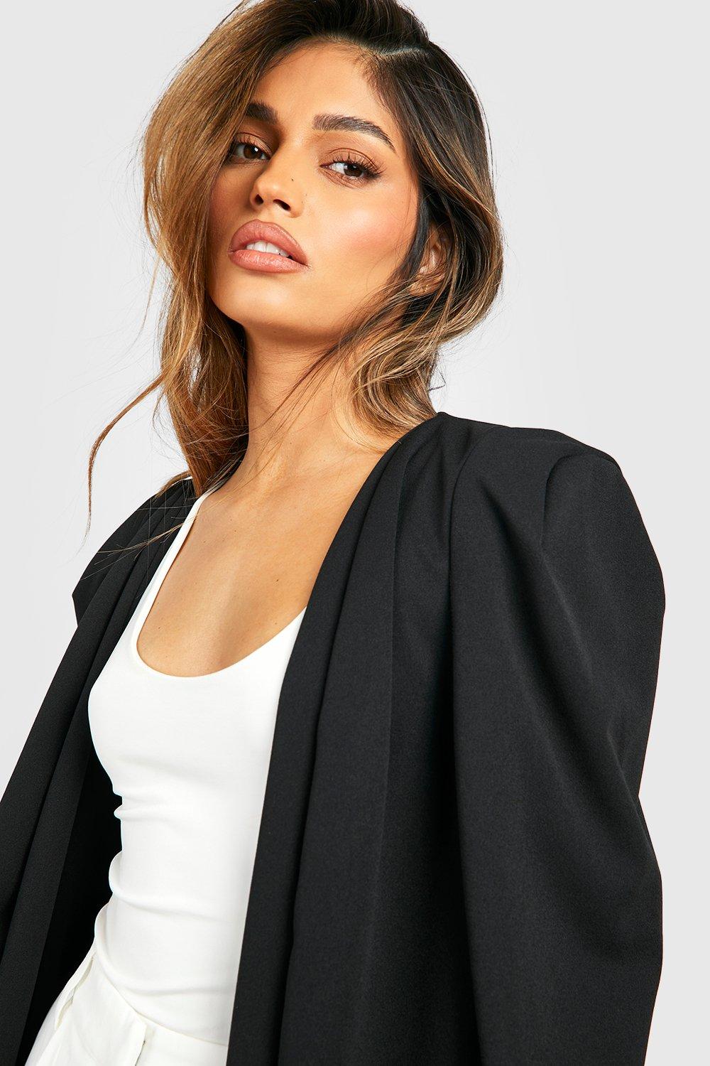 Black longline cape blazer sale