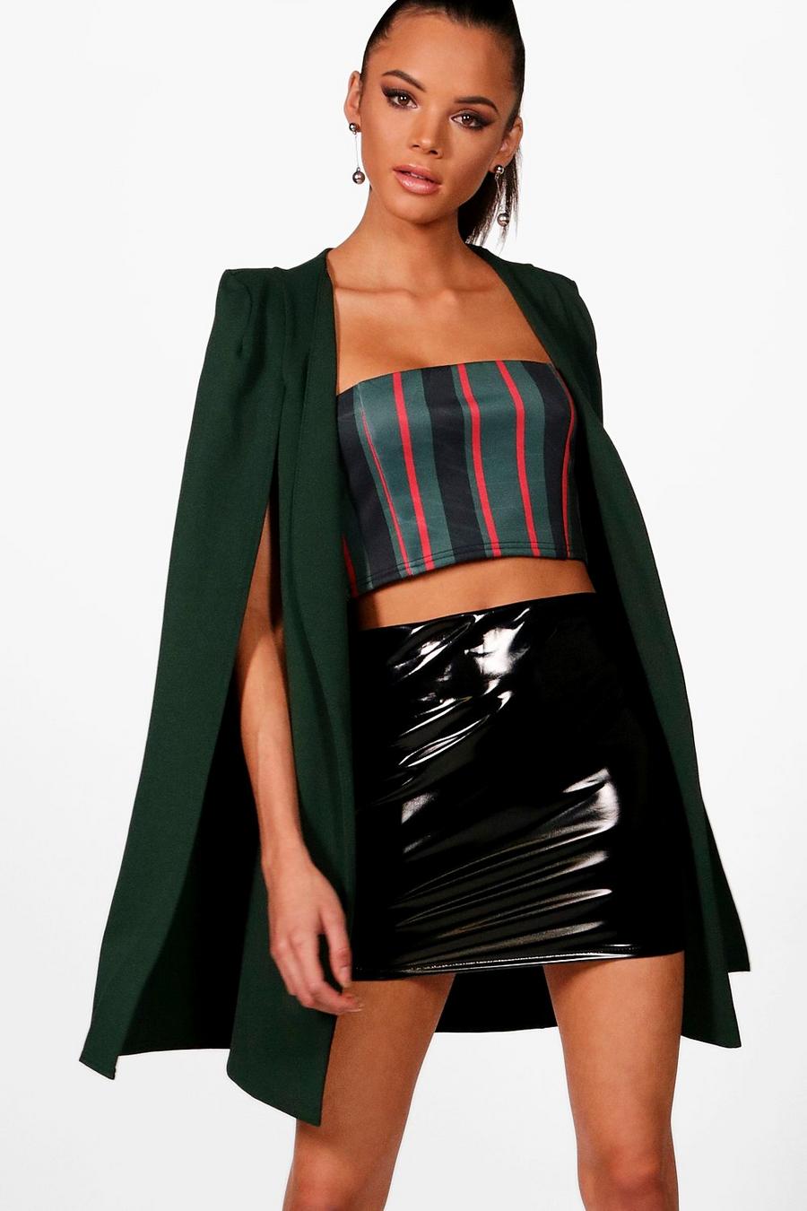Bottle Longline Tailored Jersey Knit Crepe Cape image number 1