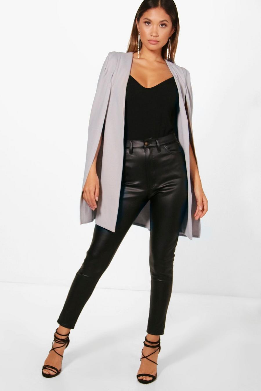 Dove Longline Tailored Jersey Knit Crepe Cape image number 1