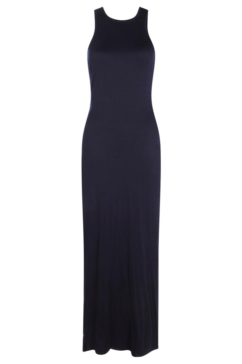 Long black tank maxi dress sale