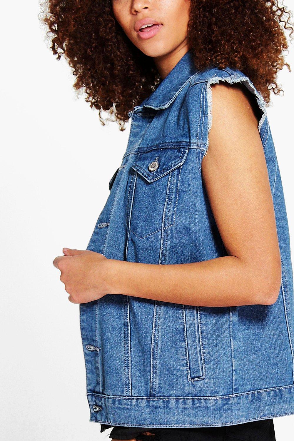 oversized denim gilet